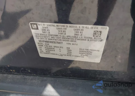 2014 Cadillac Srx Luxury Collection from USA, damaged, VIN 3GYFNBE36ES578477